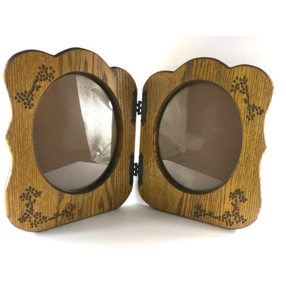 Home Made Hand Crafted Wooden Photo Frames Folding Cottage Core Cabin - Picture 4 of 11